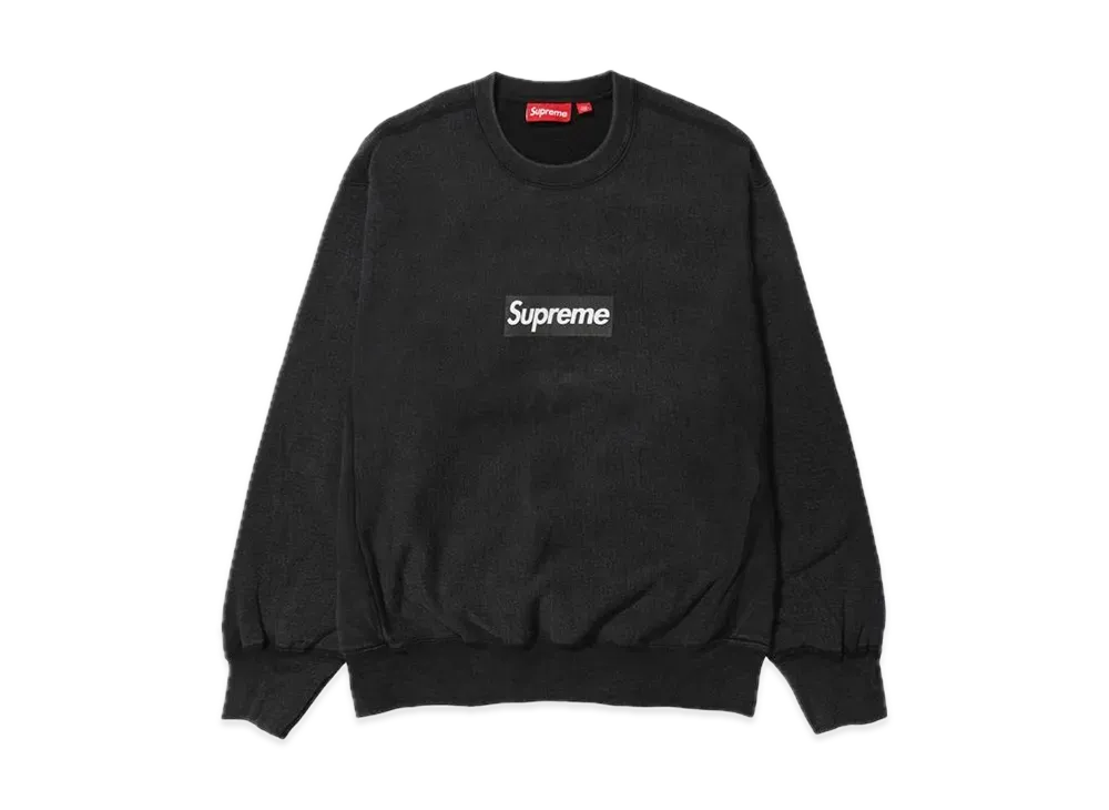 Supreme Washed Box Logo Crewneck "Black"