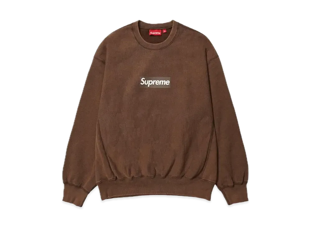 Supreme Washed Box Logo Crewneck "Brown"
