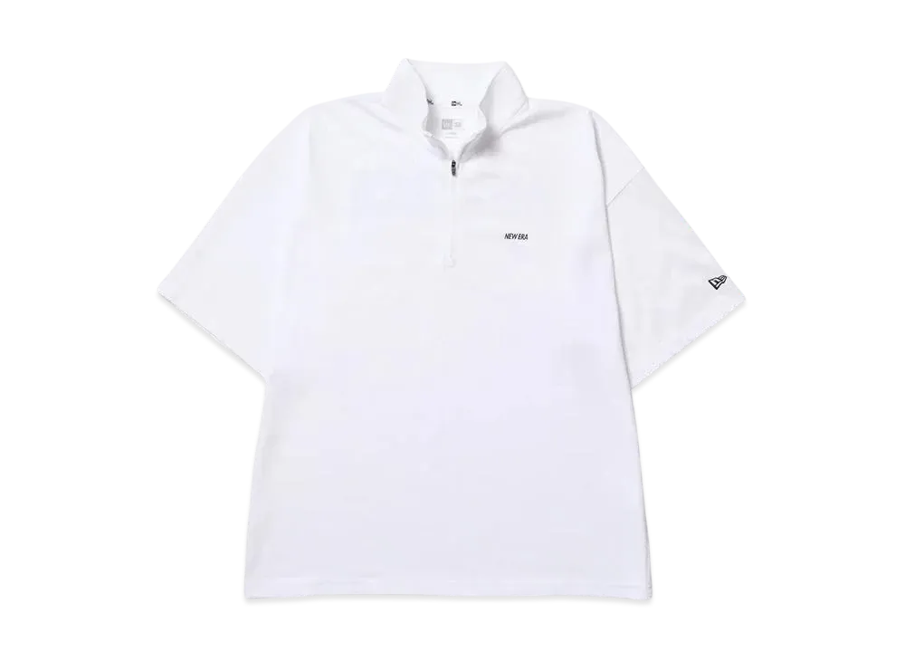 NEW ERA Performance Apparel Short Sleeve Oversized Performance Half Zip T-Shirt Wordmark "White"