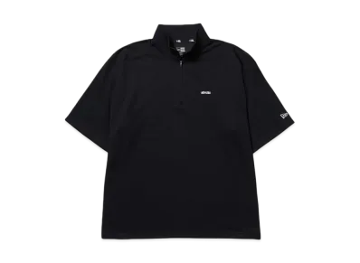 NEW ERA Performance Apparel Short Sleeve Oversized Performance Half Zip T-Shirt Wordmark "Black"