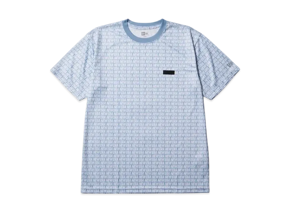 NEW ERA Performance Apparel Short Sleeve Tech T-Shirt Allover Regular Fit "Light Blue"