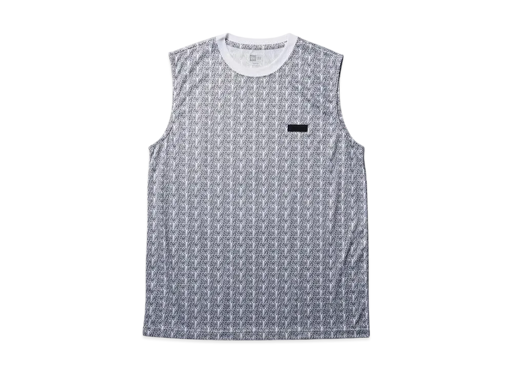 NEW ERA Performance Apparel Short Sleeve Tech Tank Top Allover Regular Fit "White"