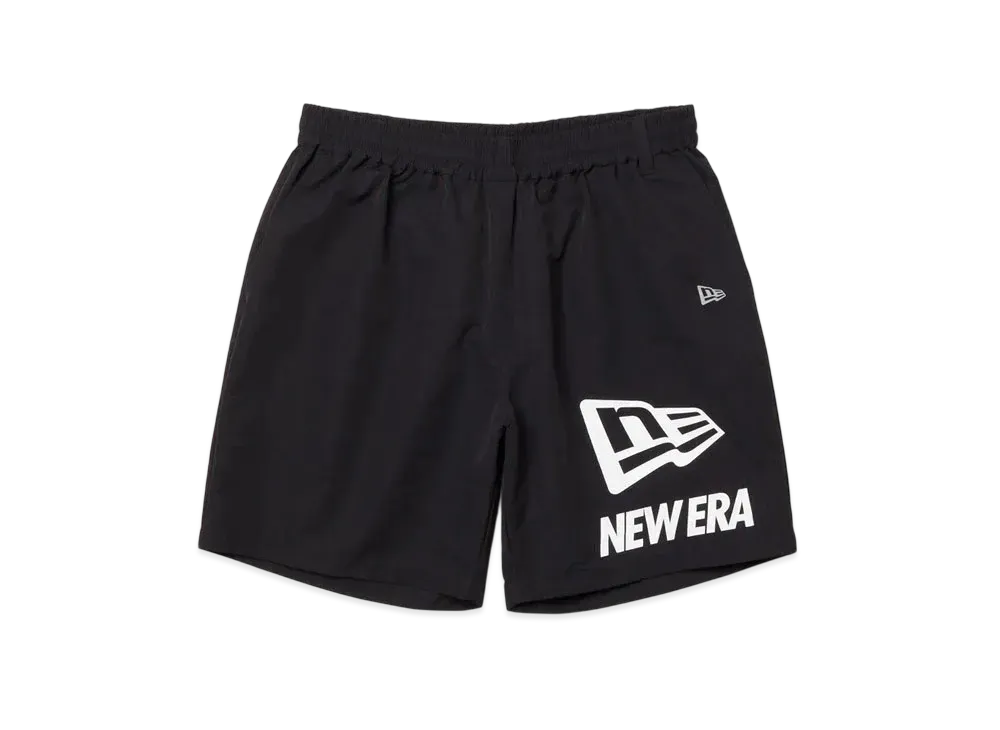 NEW ERA Performance Apparel Stretch Nylon Short Pants Flag & Wordmark "Black"