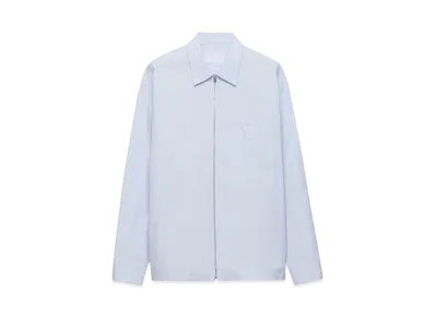 PRADA Men's Cotton Zipper Shirt "Sky Blue"