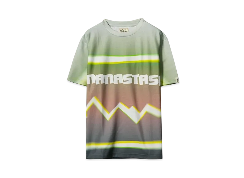 MANASTASH ALLOVER GRADIENT LOGO TOP"GREEN"