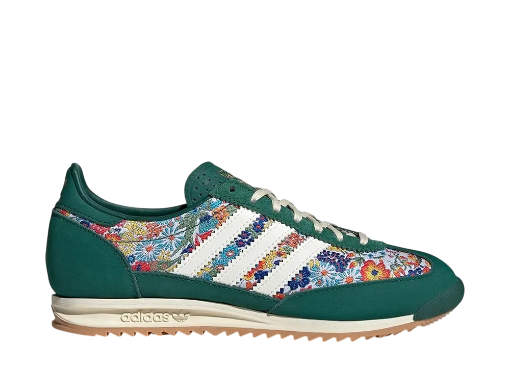 リバティロンドン × アディダスオリジナルス ウィメンズ SL72 OG "カレッジグリーン/クリームホワイト/ガム"