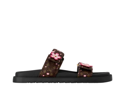 Takashi Murakami × Louis Vuitton Women's LV Sunset Flat Comfort Mule "Sakura Brown"