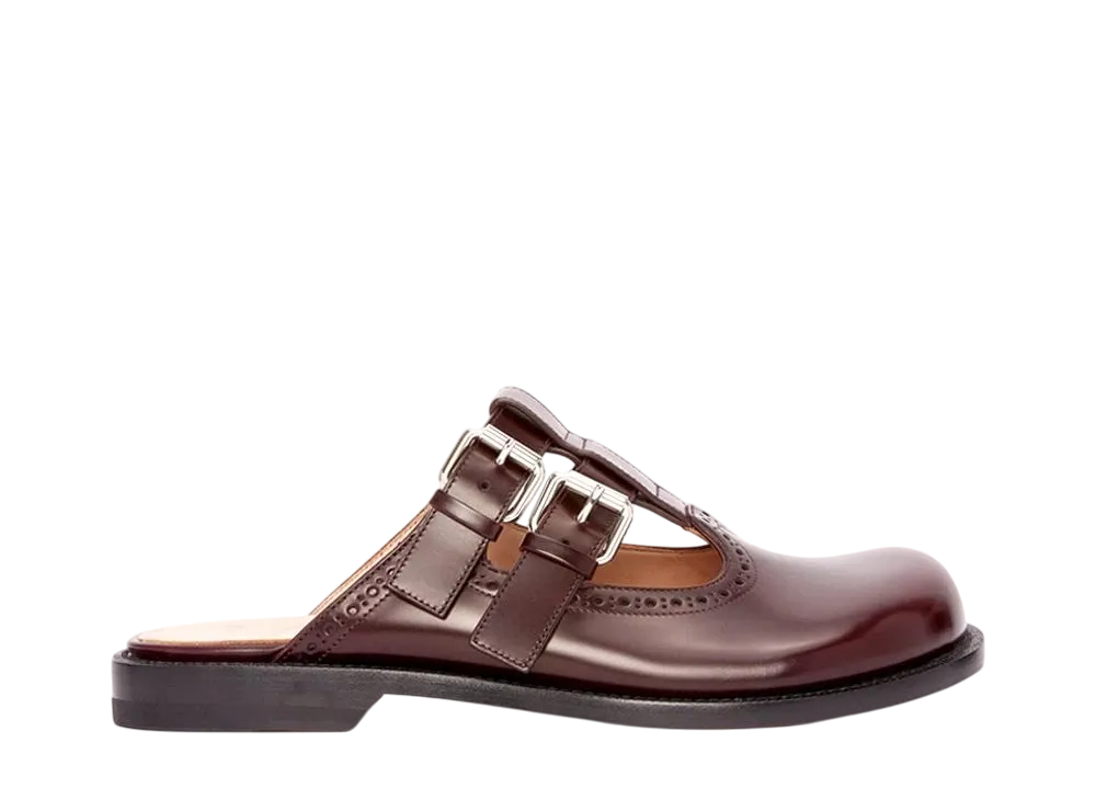 ロエベ ウィメンズ カンポ メリージェーン ミュール カーフ "バーガンディ"