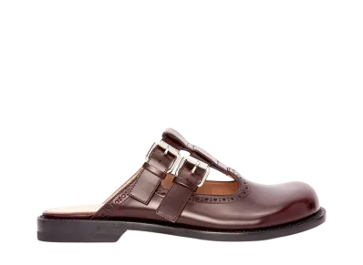 LOEWE Women's Campo Mary Jane mule in calfskin "Burgundy"