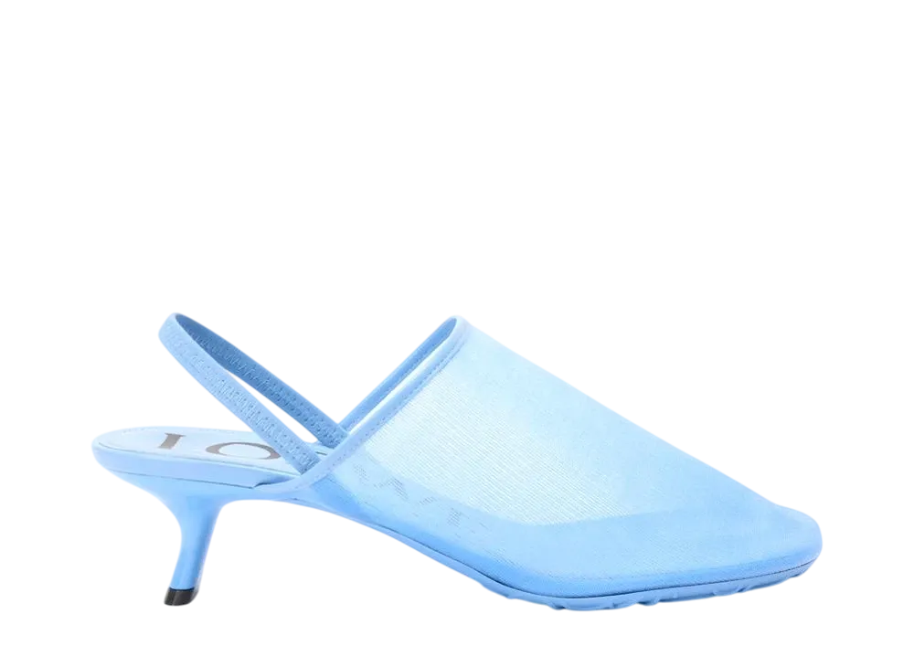 ロエベ ウィメンズ ペタル スリングバッグ ヒールサンダル メッシュ "シーブルー"