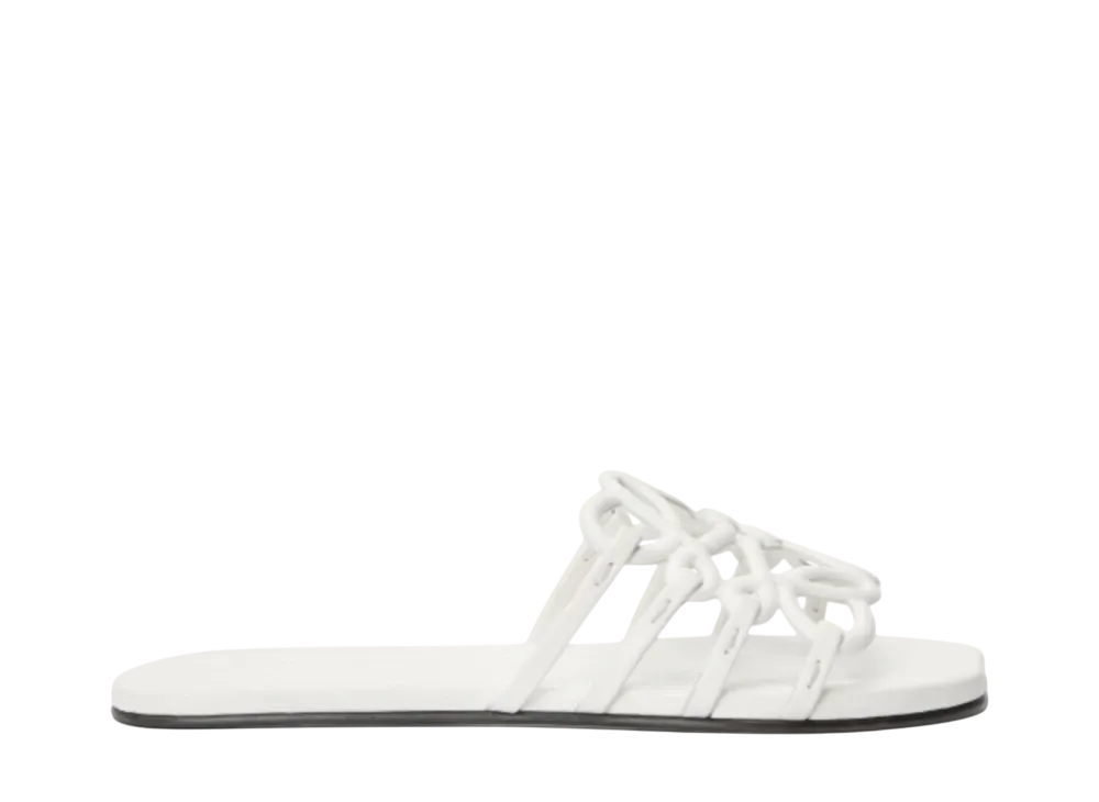 ロエベ ウィメンズ ペタル アナグラム スライド ソフトカーフ "アンスリウムホワイト"