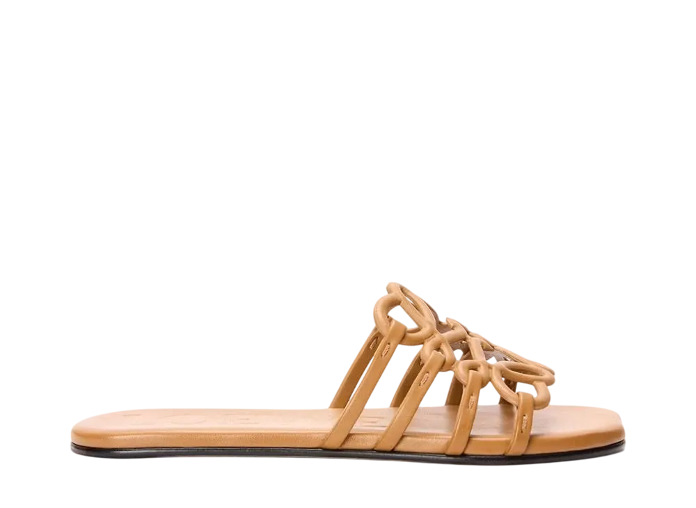 ロエベ ウィメンズ ペタル アナグラム スライド ソフトカーフ "キャメル"