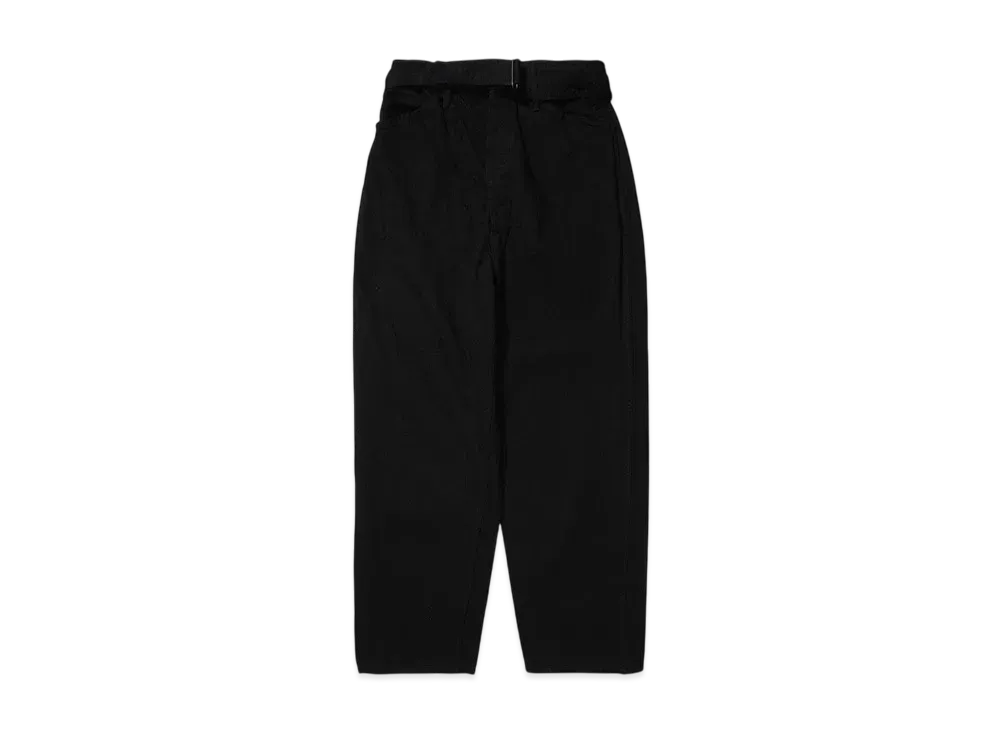 COMOLI Denim Belted Pants "Black"