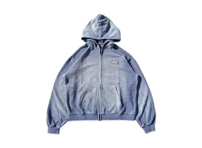 9090 Motion King Logo Pigment Zip Hoodie"SAX BLUE"