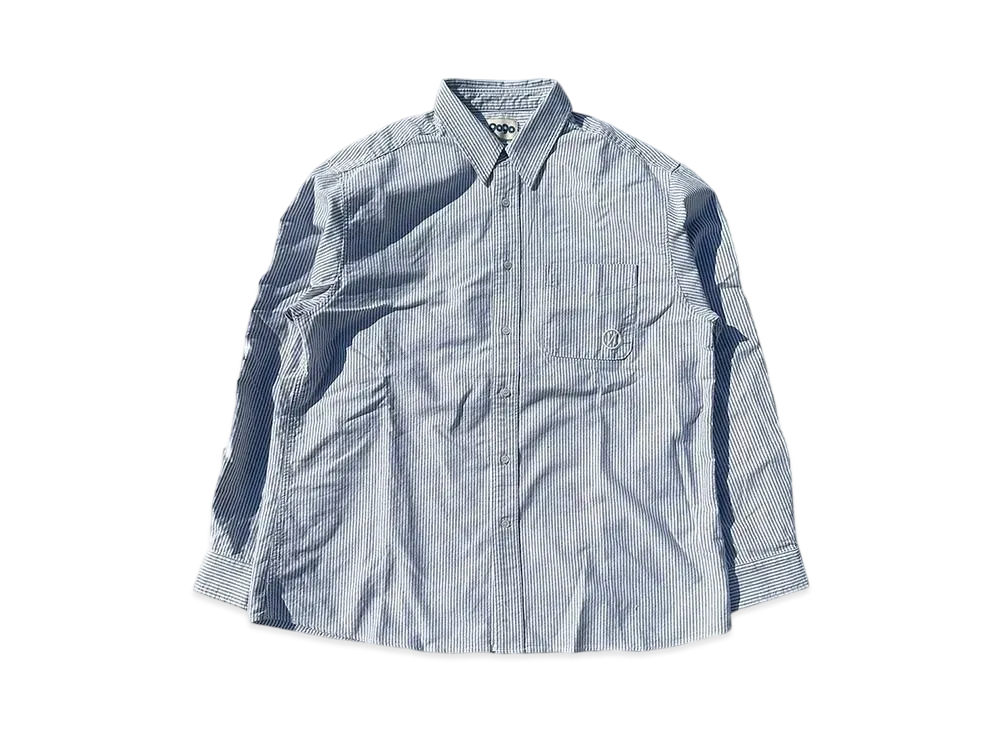 9090 Bone Stripe L/S Shirt"BLACK"