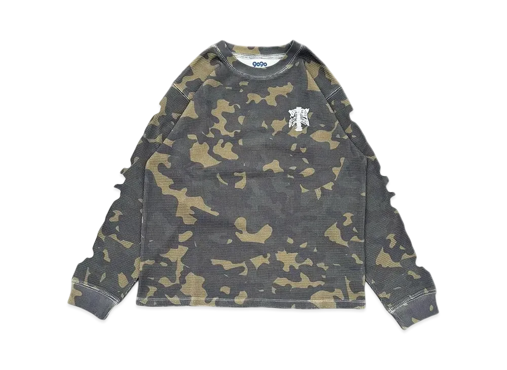 9090 Digital Bone Thermal L/S Tee"GREEN CAMO"