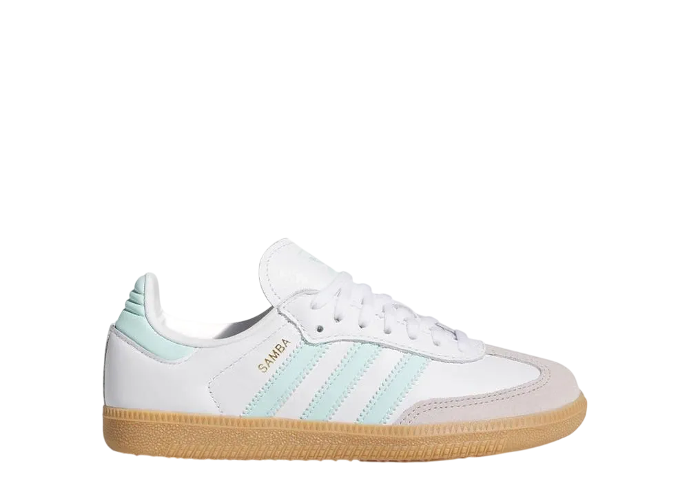 adidas GS Samba OG "Cloud White/Semi Flash Aqua/Gum"