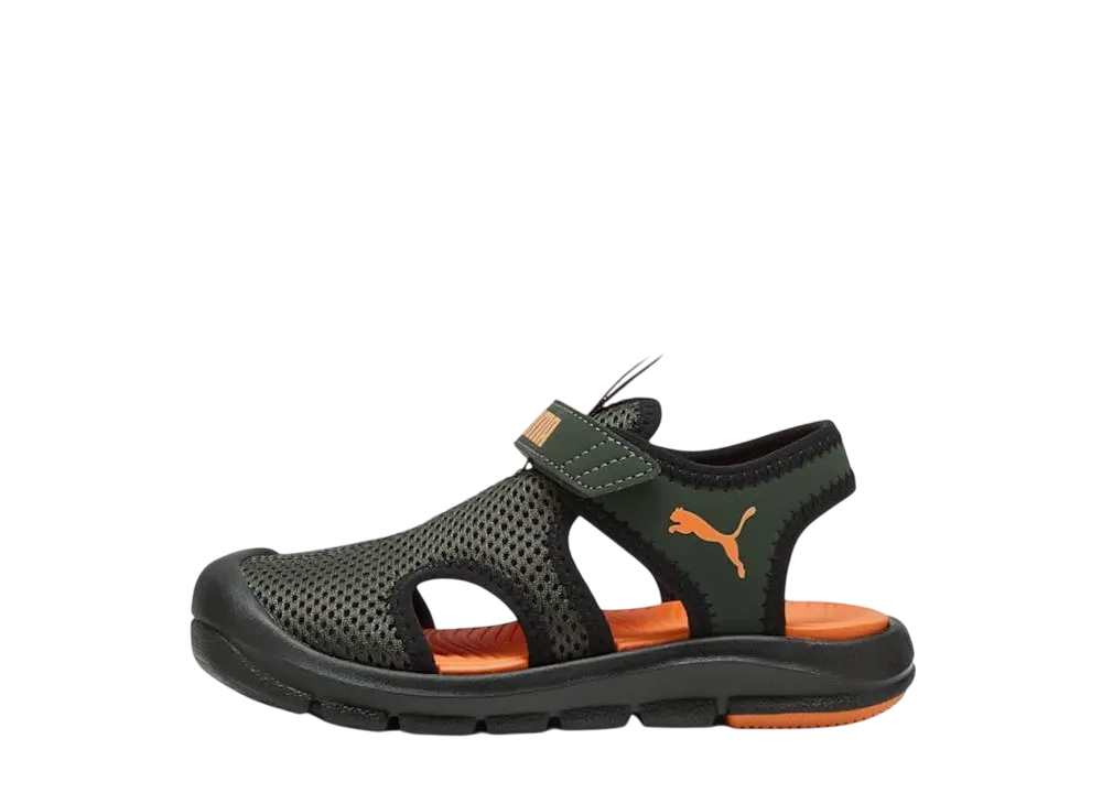 プーマ PS ファンレーサー メッシュ"ダークオリーブ/リッキーオレンジ/プーマブラック" (キッズ)
