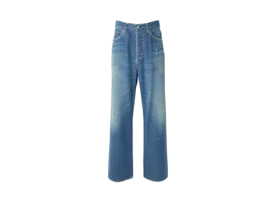 HYSTERIC GLAMOUR Wap Processing Baggy Straight Pants "Light Indigo Blue"
