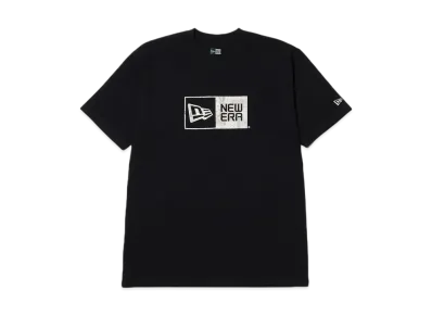 NEW ERA Short Sleeve Cotton T-Shirt Floral Paisley Box Logo Regular Fit "Black"