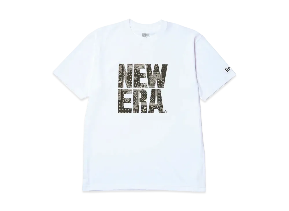 NEW ERA Short Sleeve Cotton T-Shirt Floral Paisley Square New Era Regular Fit "White"