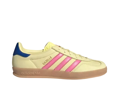 adidas Women's Gazelle Indoor "Powder Yellow/Lucid Pink/Royal Blue"