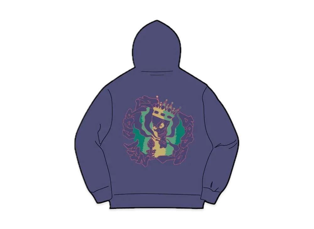 Supreme New World Order Hooded Sweatshirt "Washed Navy"