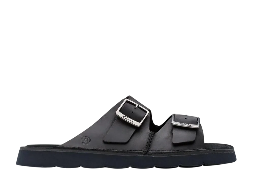 クラークス ソルスブリーストラップ "ブラックレザー"