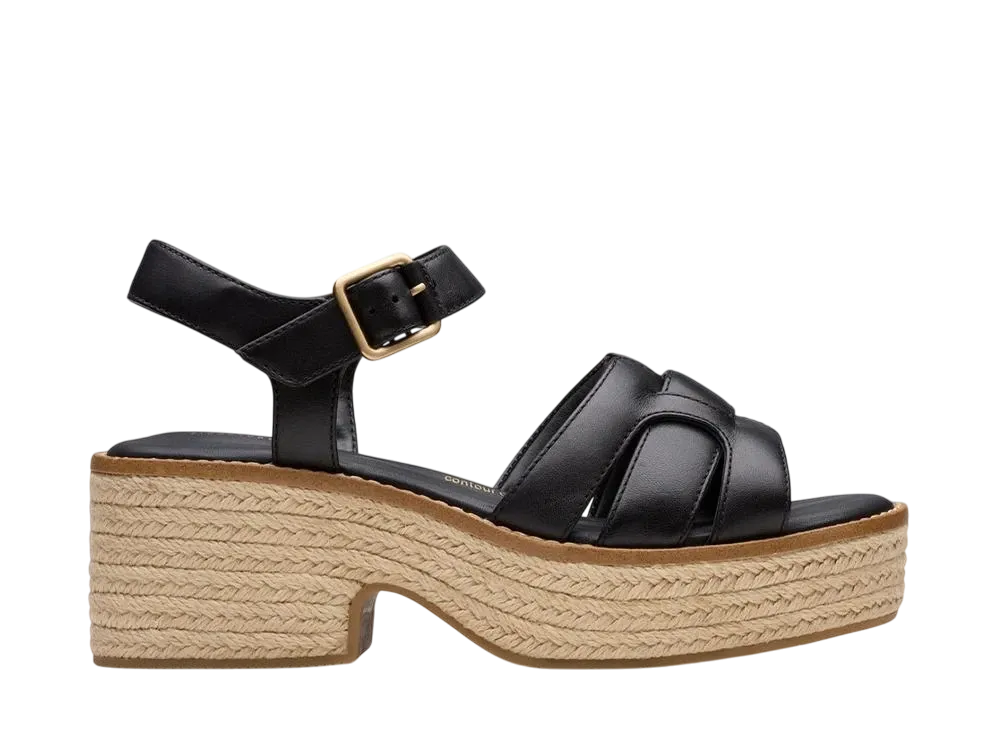 Clarks Women's Coledale Strap "Black Leather"