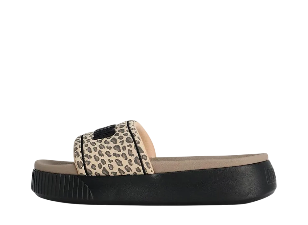 プーマ ウィメンズ プラットフォーム スライド レオ サンダル "トーステッドアーモンド/プーマブラック"