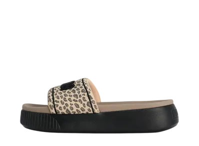 Puma Women's Platform Slide Leo Sandal "Toasted Almond/Puma Black"