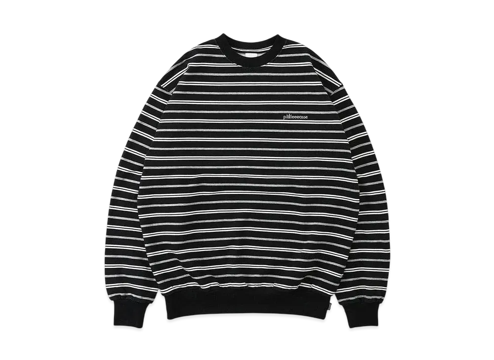 plllllleeeasse Multi Stripe Lightweight Sweatshirt "Black"