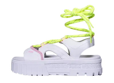 Puma Women's Mayze Sandal Laces Pop "White/Yellow"