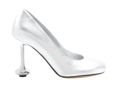 LOEWE Women's Toy pump in laminated lambskin "Silver"