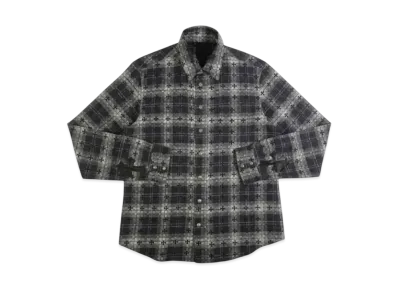 Chrome Hearts Loose End Cross Patch Cross Pattern Check L/S Shirt "Black/Silver"
