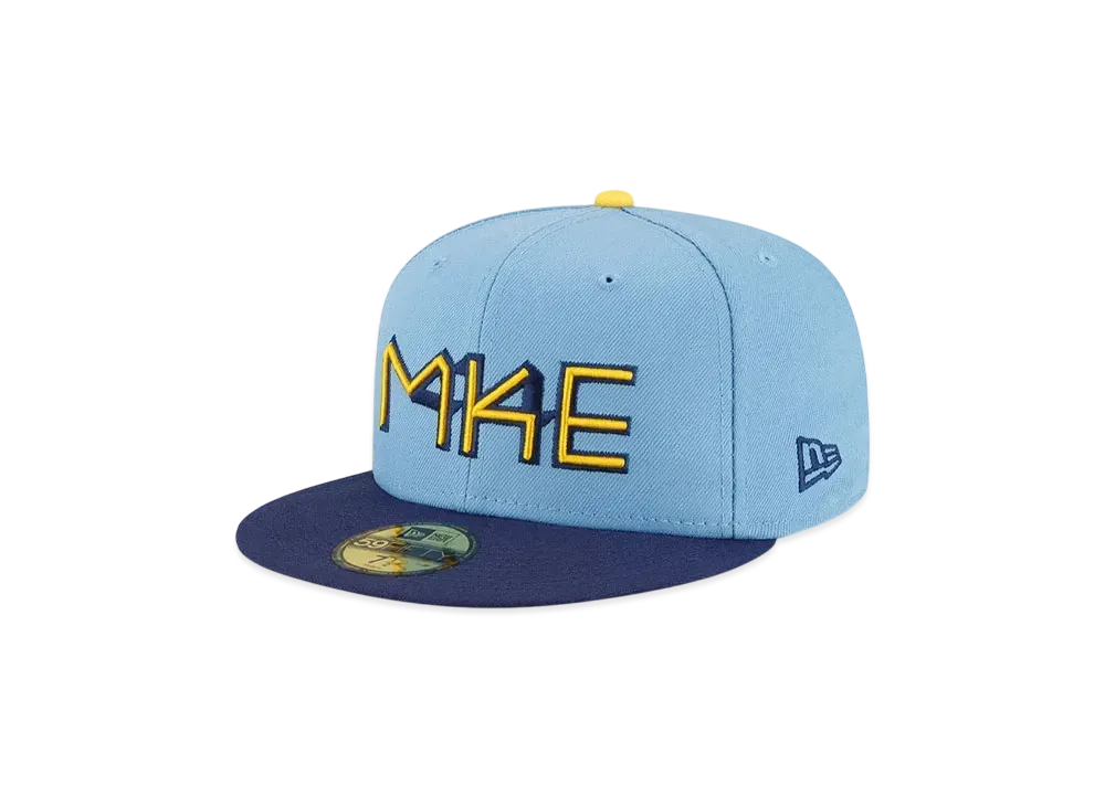 NEW ERA 59Fifty On Field 2025 MLB City Connect Milwaukee Brewers "Light Blue"