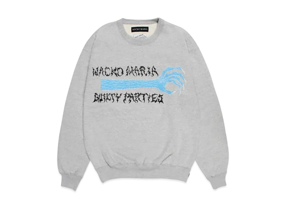 WACKO MARIA x NECKFACE Heavy Weight Crew Neck Sweat Shirt "Gray"