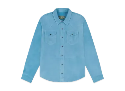 DENIM TEARS Suede Leather Shirt "Blue"