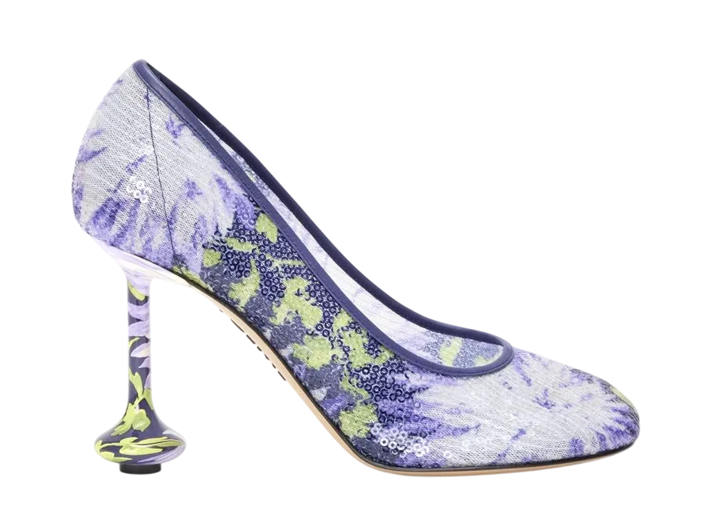 ロエベ ウィメンズ トイ パンプス ラム "ネイビー/ライラック"