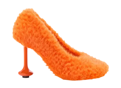 LOEWE Women's Toy Pump in Knit "Vivid Orange"