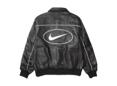 Supreme x Nike Leather Varsity Jacket "Black"