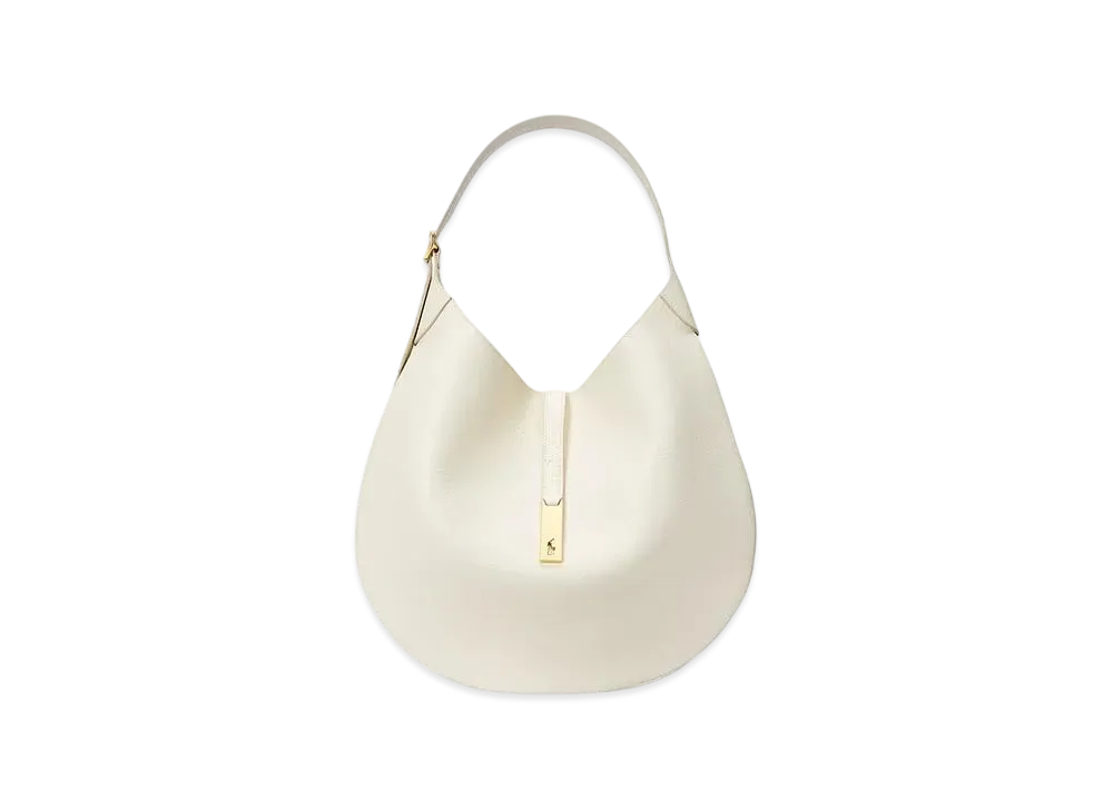 Polo Ralph Lauren Polo ID Large Leather Shoulder Bag "White"