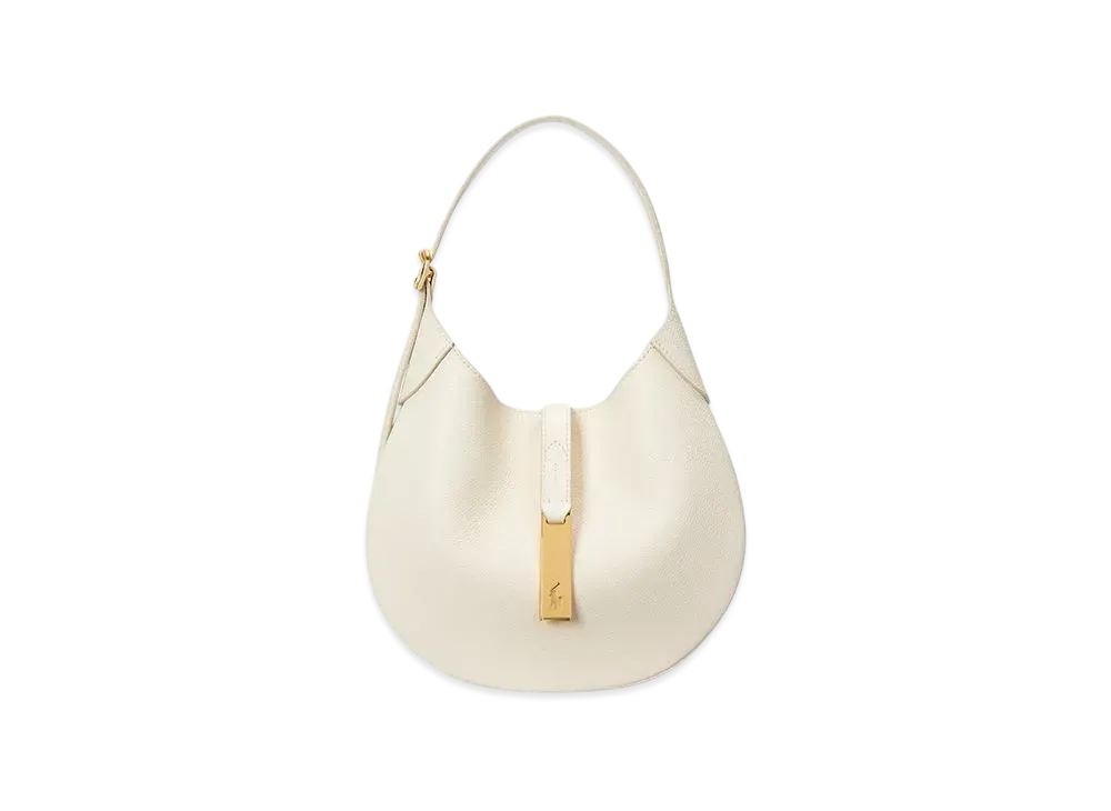 Polo Ralph Lauren Polo ID Small Leather Shoulder Bag "White"