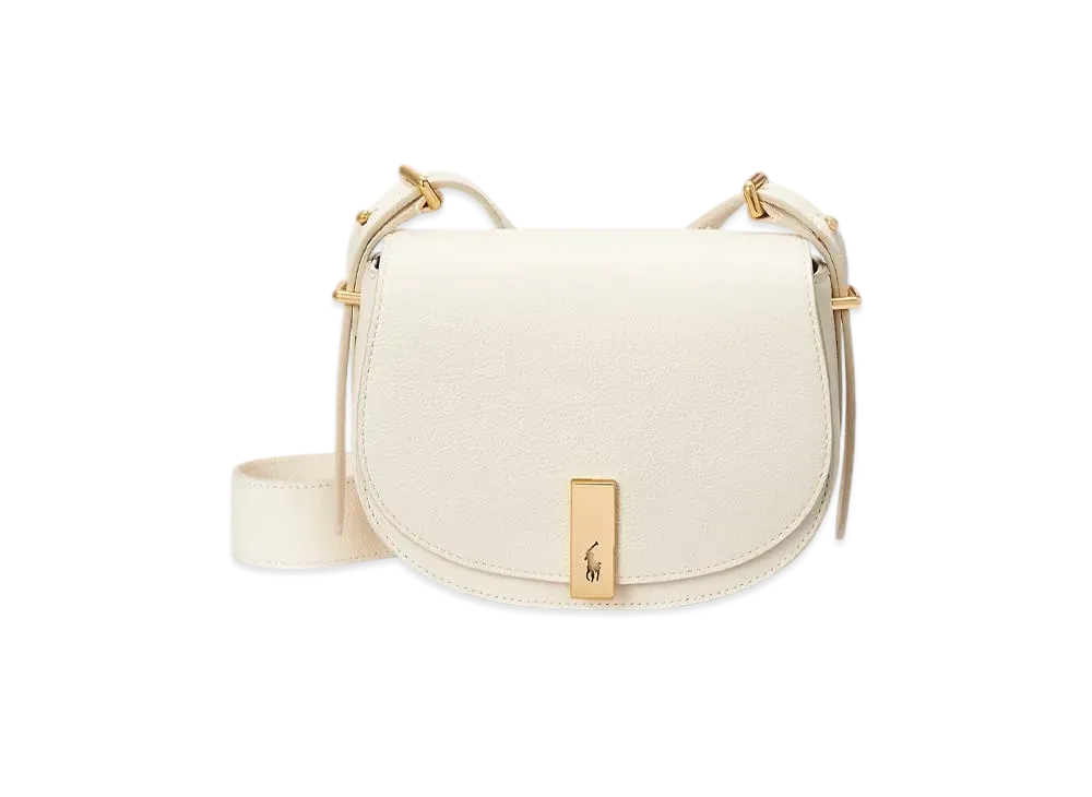 Polo Ralph Lauren Polo ID Leather Saddle Bag "White"