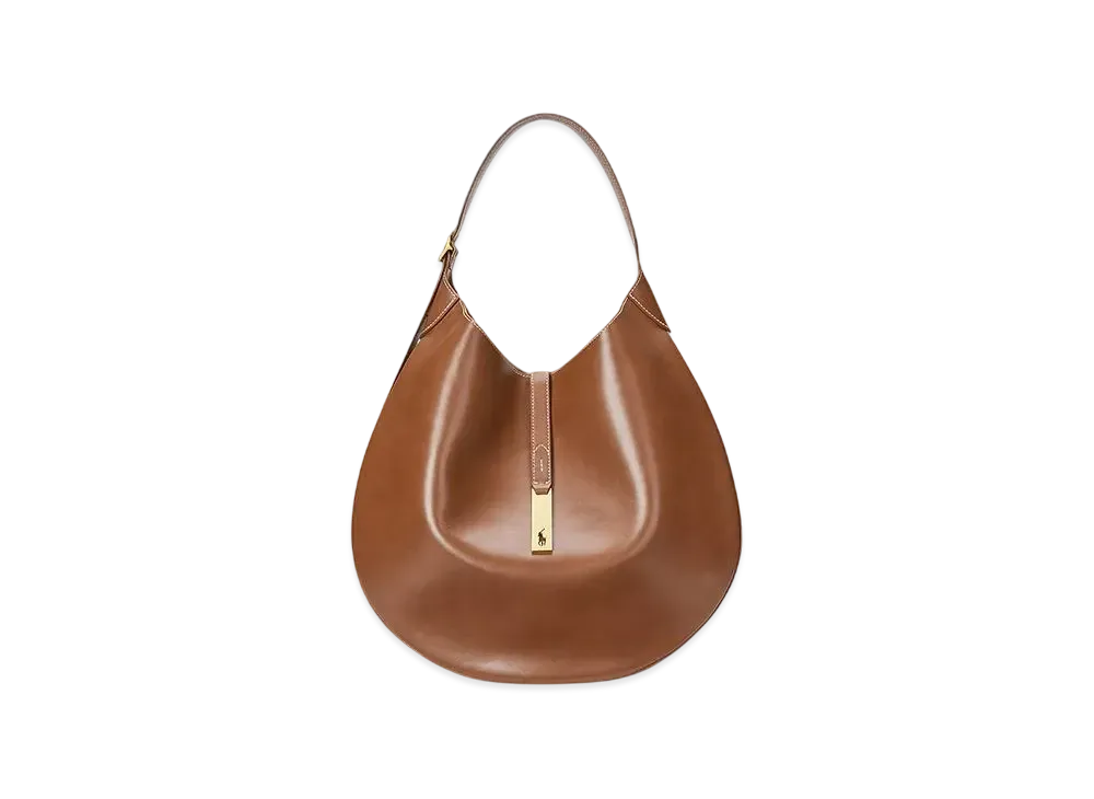 Polo Ralph Lauren Polo ID Large Calfskin Shoulder Bag "Brown"