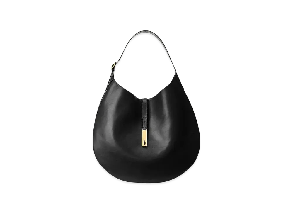 Polo Ralph Lauren Polo ID Large Calfskin Shoulder Bag "Black"