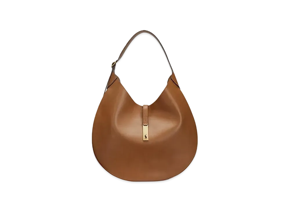 Polo Ralph Lauren Polo ID Large Calfskin Shoulder Bag "Brown"