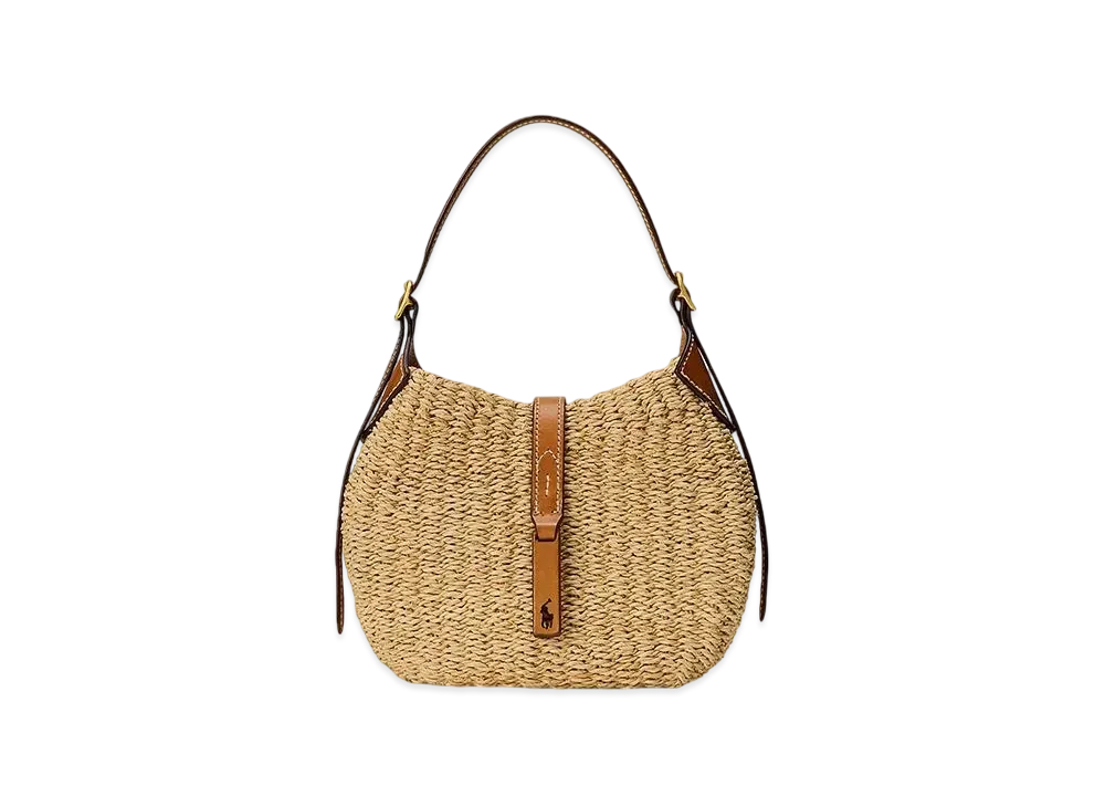 Polo Ralph Lauren Polo ID Raffia Small Shoulder Bag "Natural"