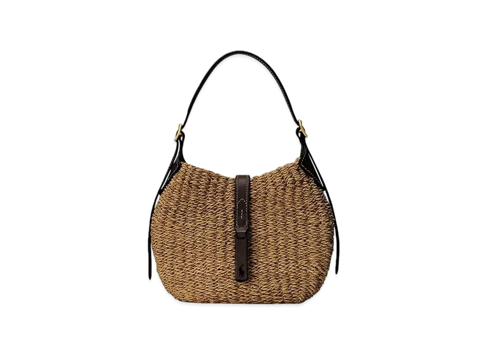 Polo Ralph Lauren Polo ID Raffia Small Shoulder Bag "Natural"