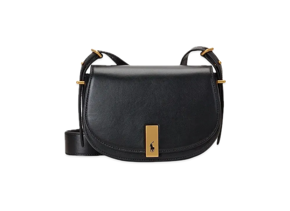 Polo Ralph Lauren Polo ID Calfskin Saddle Bag "Black"